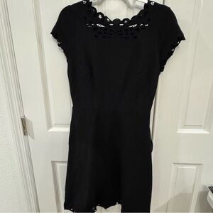 White House Black Market Black Eyelet Fit & Flare Dress‎ – Size 4 Perfect LBD